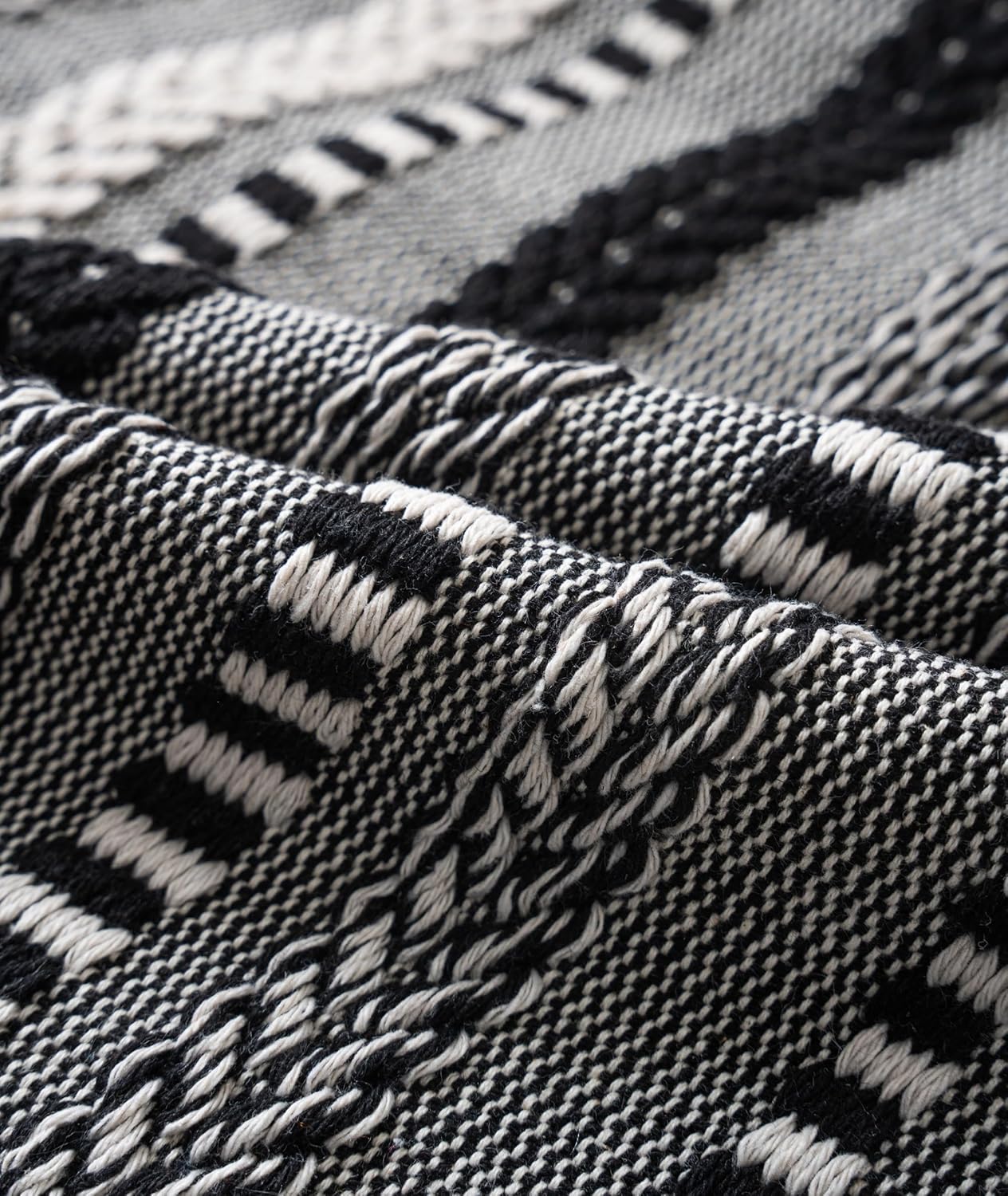 Boho Throw Pillow Covers 18x18 Inch Set of 2, Farmhouse Decorative Couch Pillow Cases, Black Accent Pillows of Bed, Sofa Bedroom Living Room Home Decor Cushion Cover - Image 4