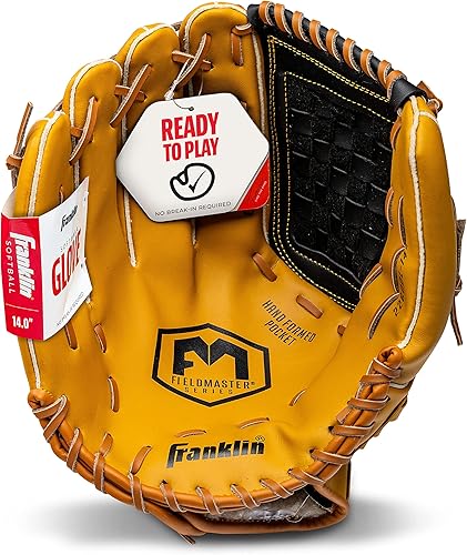 Vista 198 de Franklin Sports Field Master Baseball + Softball Glove - Field Master Adult + Youth Baseball + Softball Mitt - Men's + Women's Gloves - Right Hand