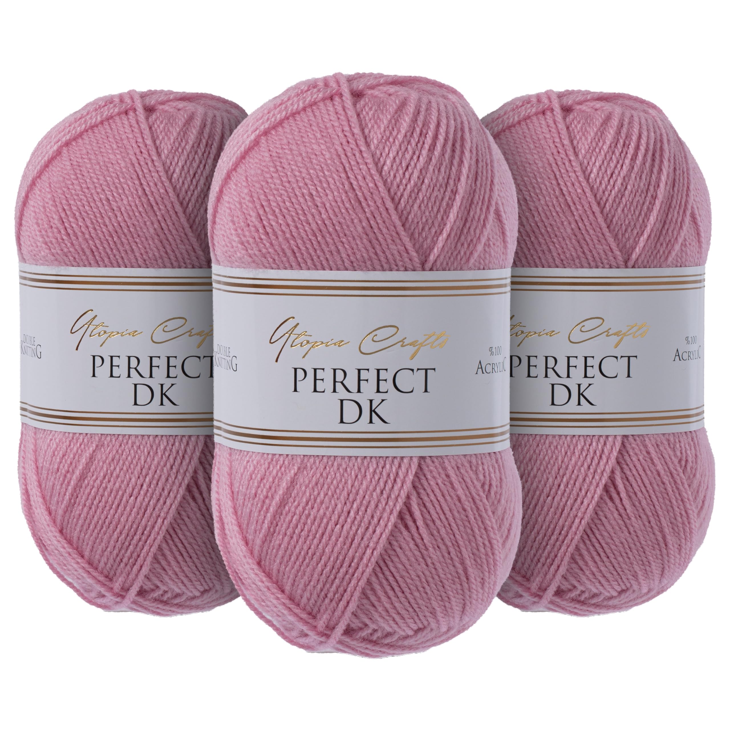 Utopia Crafts DK Double Knitting Yarn 3X 100g (Warm Pink)