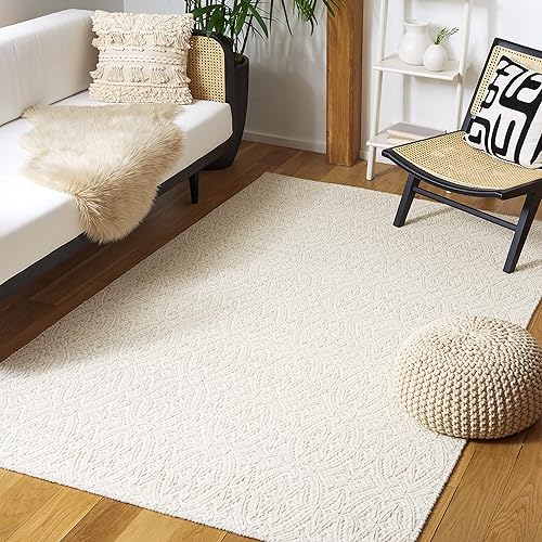 MARTHA STEWART x Safavieh MSR9602A - Alfombra de lana hecha a mano para sala de estar, comedor y dormitorio, 8 x 10 pies, color marfil