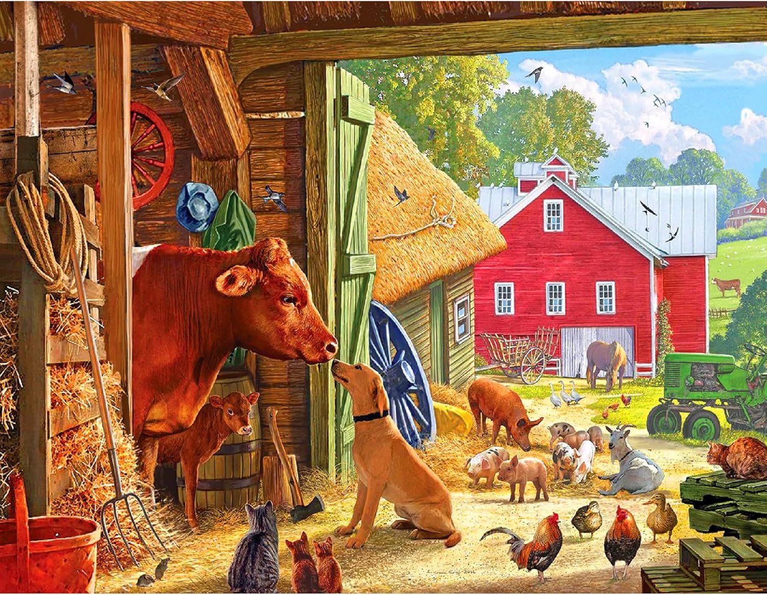White Mountain Puzzles Barnyard Buddies - 500 Piece Jigsaw Puzzle