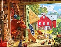 Vista 3 de White Mountain Puzzles Barnyard Buddies - Rompecabezas de 500 piezas