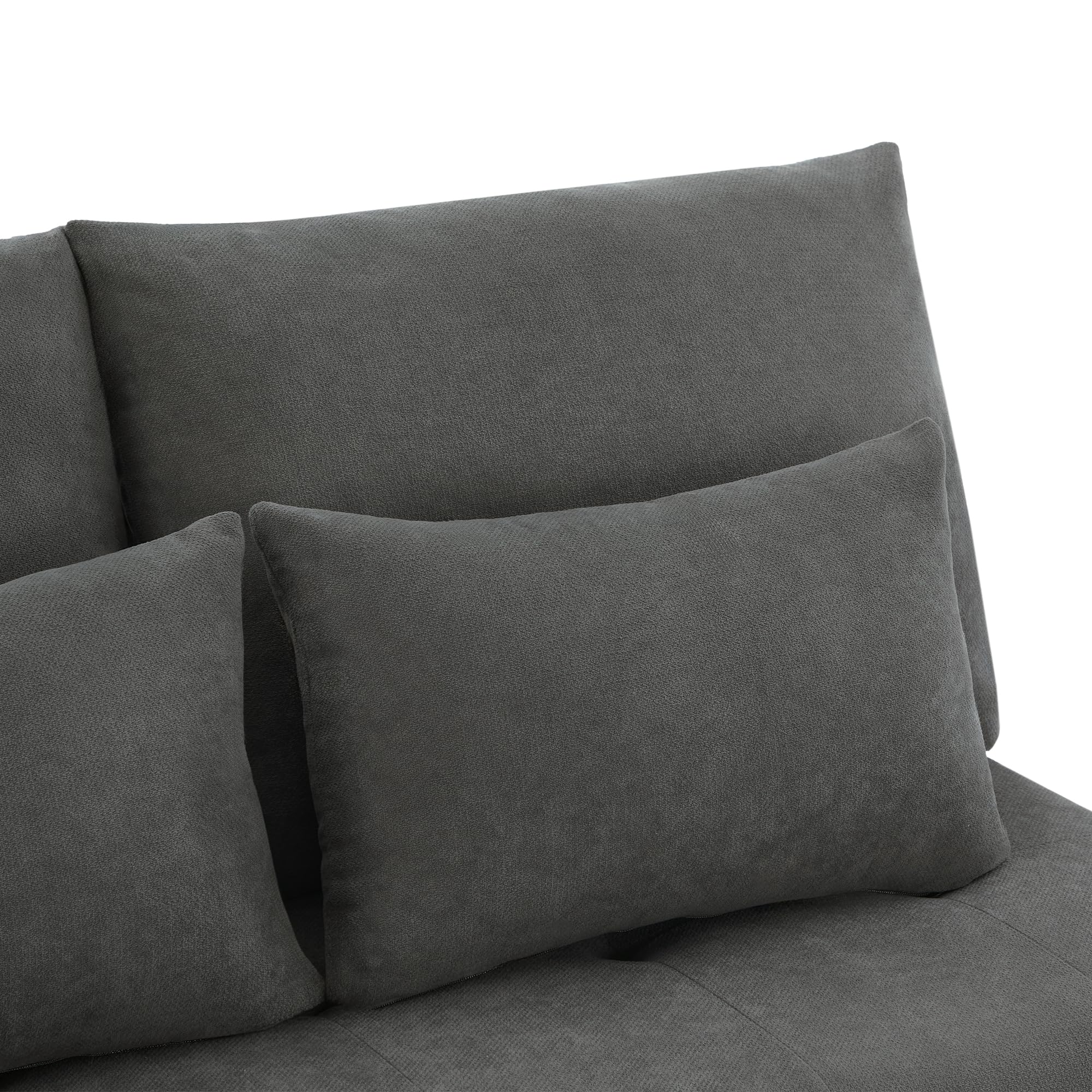 Doppelsofa, Polstersofa, klappbares Schlafsofa,Schlafsofa mit Schlaffunktion, Chenille-Stoff, Dicke Kissen, ausziehbare Aufbewahrungsbox. Geeignet für Wohnzimmer (Grau)