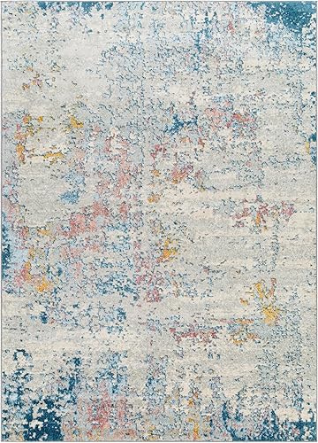 Vista 63 de Artistic Weavers Arti - Alfombra abstracta moderna de 5 pies, 3 pulgadas, Redonda, Aguamarina/coral Agua / coral