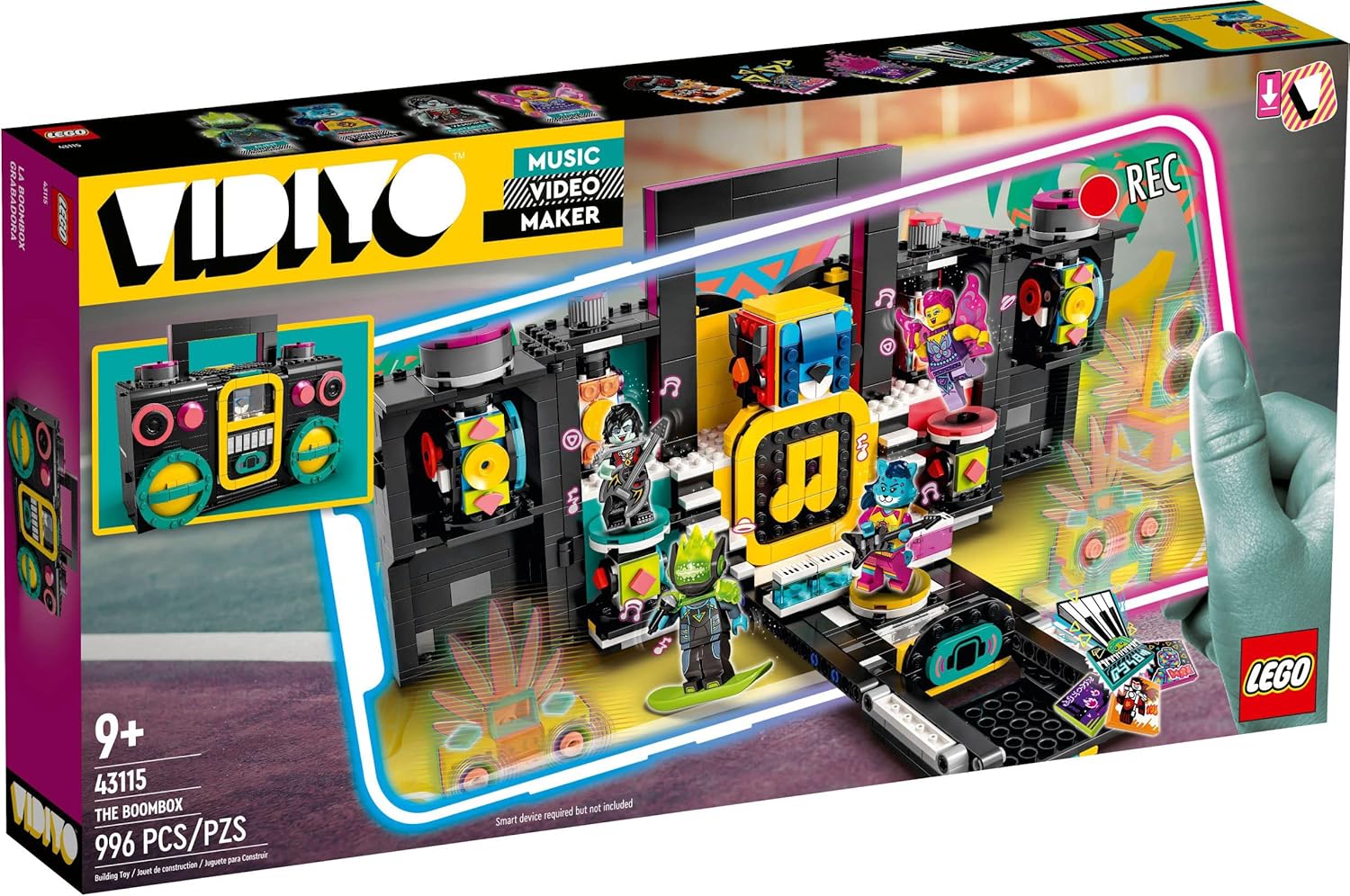 LEGO VIDIYO The Boombox 43115 Building Kit Toy; Inspire Kids to Direct and Star in Their Own Music Videos; New 2021 (996 Pieces)