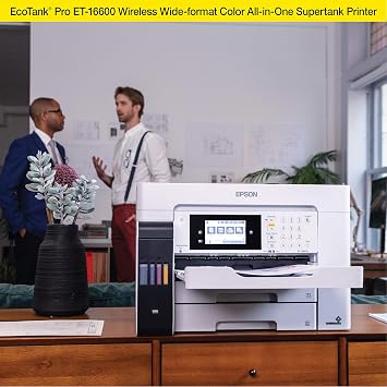 Epson EcoTank Pro ET-16600 Wireless Wide-Format Color All-in-One Supertank Printer with Scanner, Copier, Fax, and Ethernet