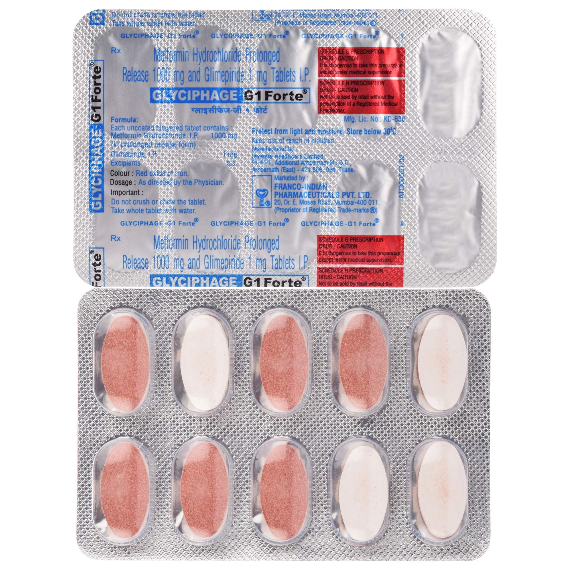 Glyciphage G1 Forte - Strip of 10 Tablets