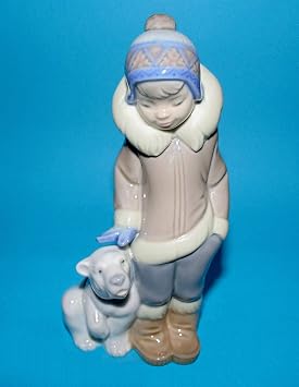 Lladro Eskimo Boy with Pet Porcelain Figurine