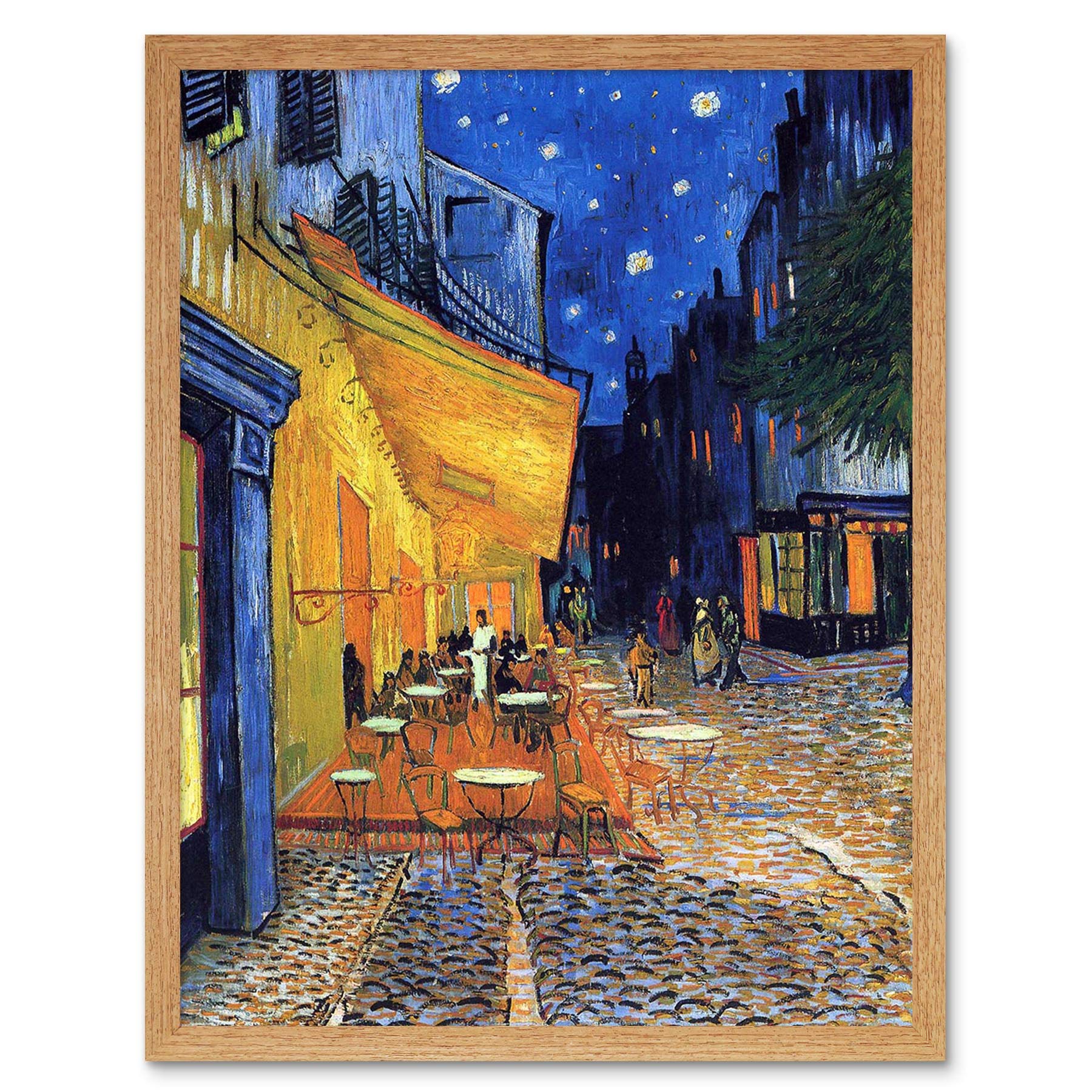 Wee Blue Coo Vincent Van Gogh Cafe Terrace Place Du Forum Arles 1888 Art Print Framed Poster Wall Decor 12X16 Inch