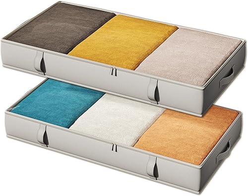 Vailando Contenedores de almacenamiento debajo de la cama, contenedores de almacenamiento debajo de la cama, caja de almacenamiento de ropa de 6