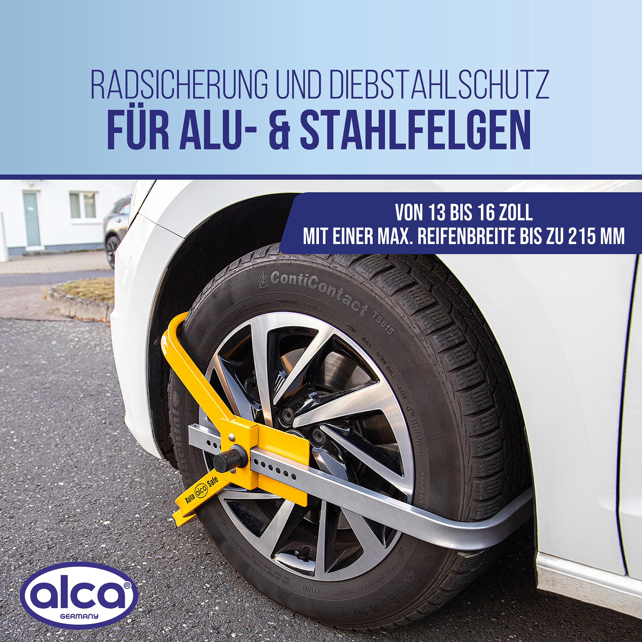 alca® Radkralle M Tresor Diebstahlschutz für Reifen 13–16 Zoll Sicherheitslevel 4 Wegfahrsperre Radmuttersicherung