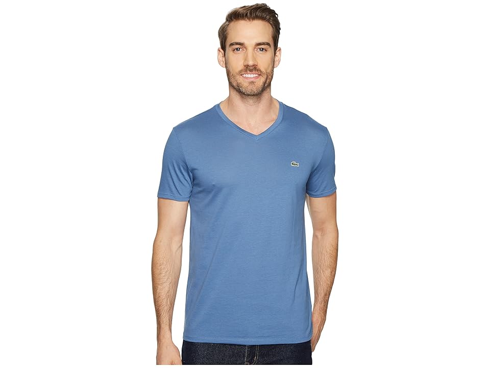 

Lacoste Short Sleeve V-Neck Pima Jersey Tee (King) Men's T Shirt