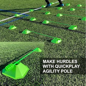 QUICKPLAY Soccer Cones Set of 20 - Compact High-Visibility Markers