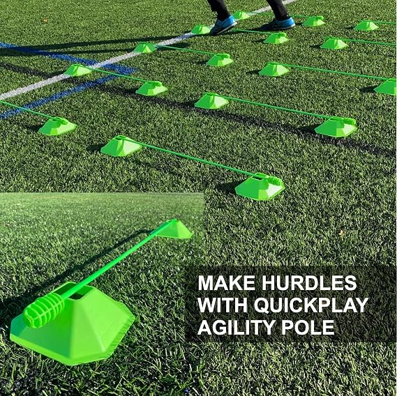 QUICKPLAY Soccer Cones Set of 20 - Compact High-Visibility Markers