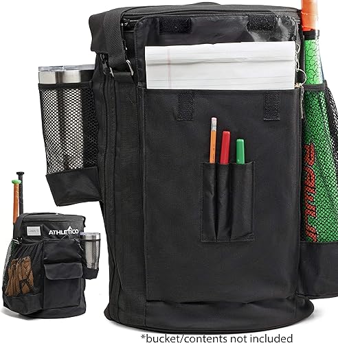 Miniatura 4 de Athletico Organizador de cubierta de cubo de béisbol - Bolsa de cubo de béisbol con asiento acolchado (negro)