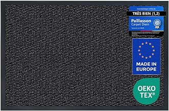 Carpet Diem Interior Entrance Door Mat 40 x 60 cm Anthracite Black I Absorbent Interior Entrance Mat for Clean Entrance I Non-Slip & Easy Care Made in EU