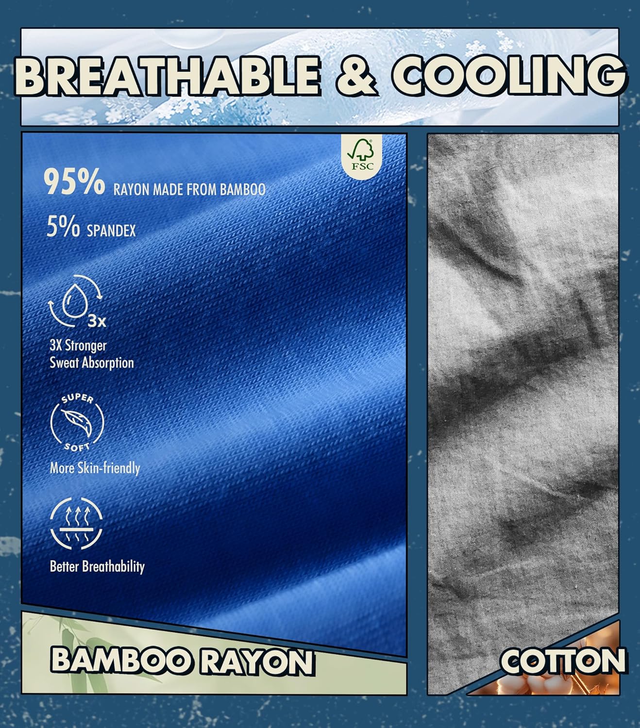 Separatec Dual Pouch Mens Underwear Breathable Cooling Rayon Made from Bamboo Underwear Men, Boxer Briefs and Trunks 7 Pack - Image 5