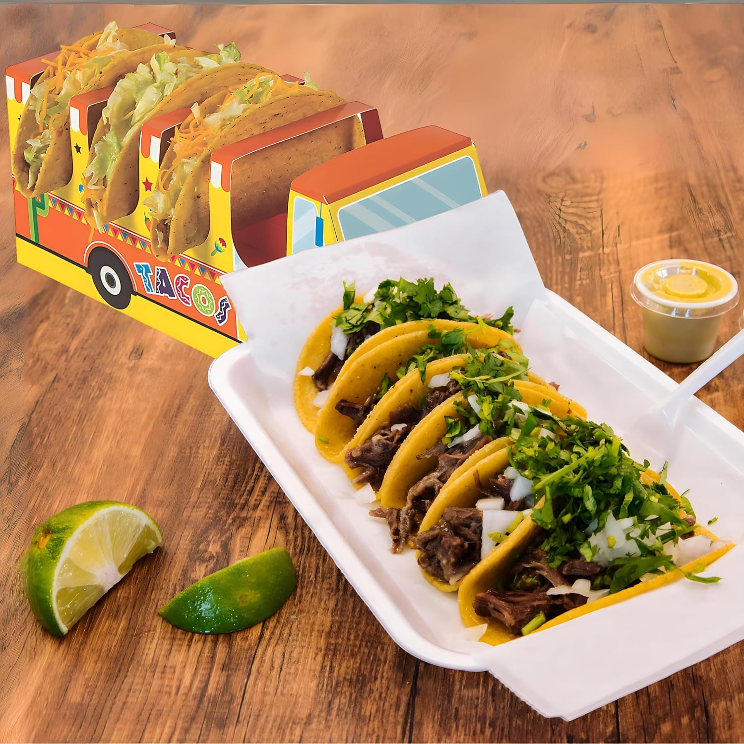 Fun Express Taco Holder Trucks – 3-Piece Party Supplies for Taco Tuesday Cinco de Mayo & Fiesta Celebrations – Fun Colorful Taco Serving Trays with Durable Design – Perfect for Taco Bars 3 Pieces