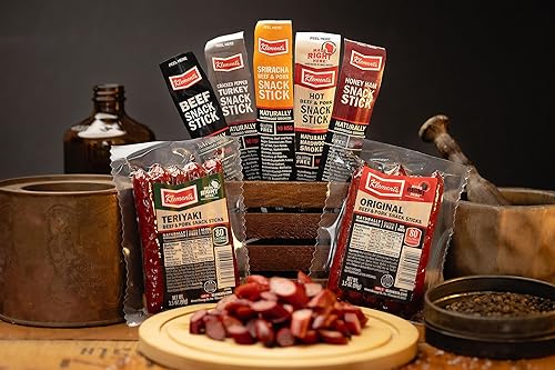 Miniatura 4 de Palitos de carne y queso 26 unidades. Paquete variado de muestras de aperitivos  Palitos de aperitivos de sabor atrevido, bajos en carbohidratos,