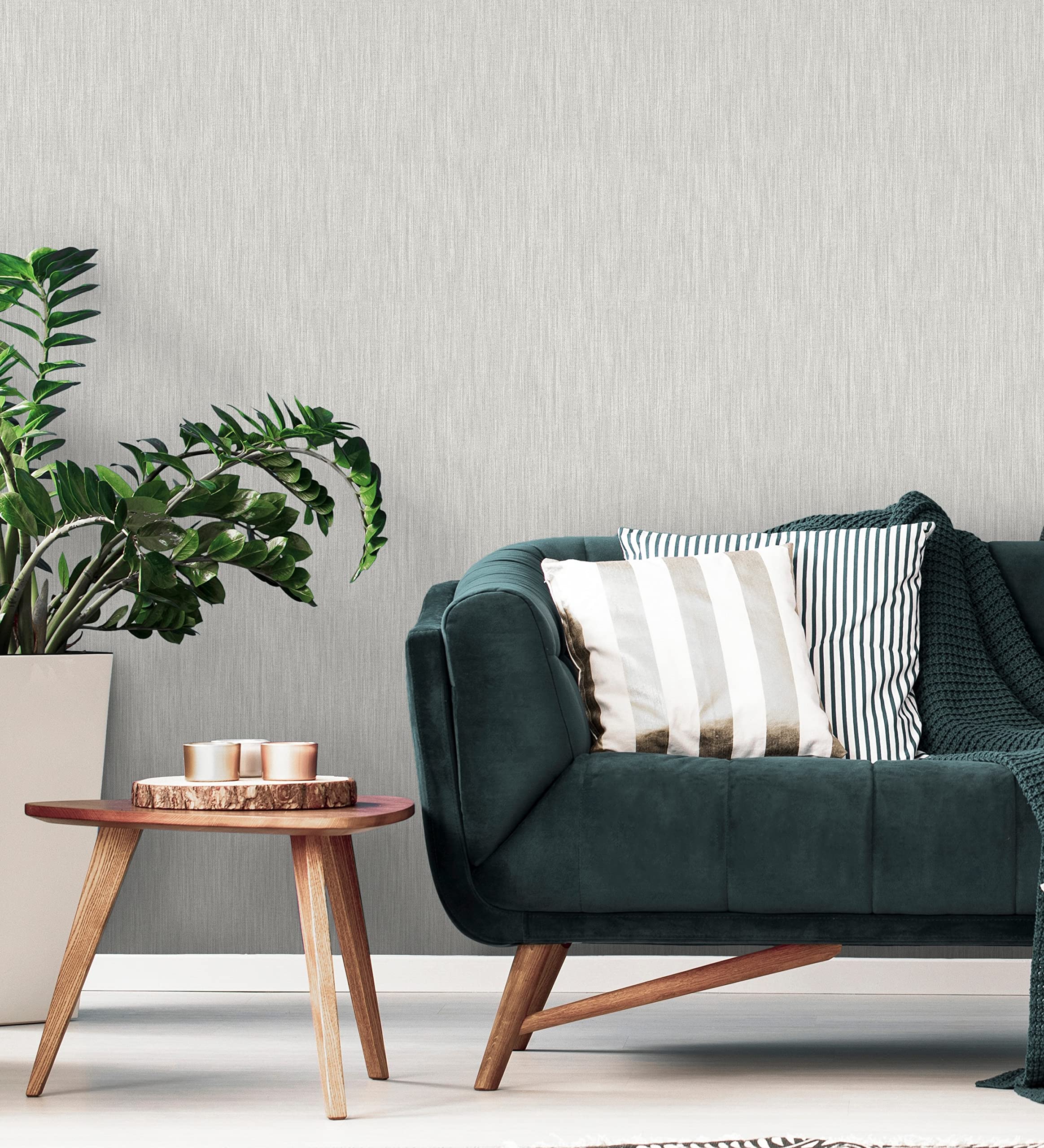 GAULAN 680588 - Papel pintado vinílico ecológico efecto textura de tela lino en relieve para pared salón cocina baño dormitorio mueble - Rollo de 10 m x 0,53 m