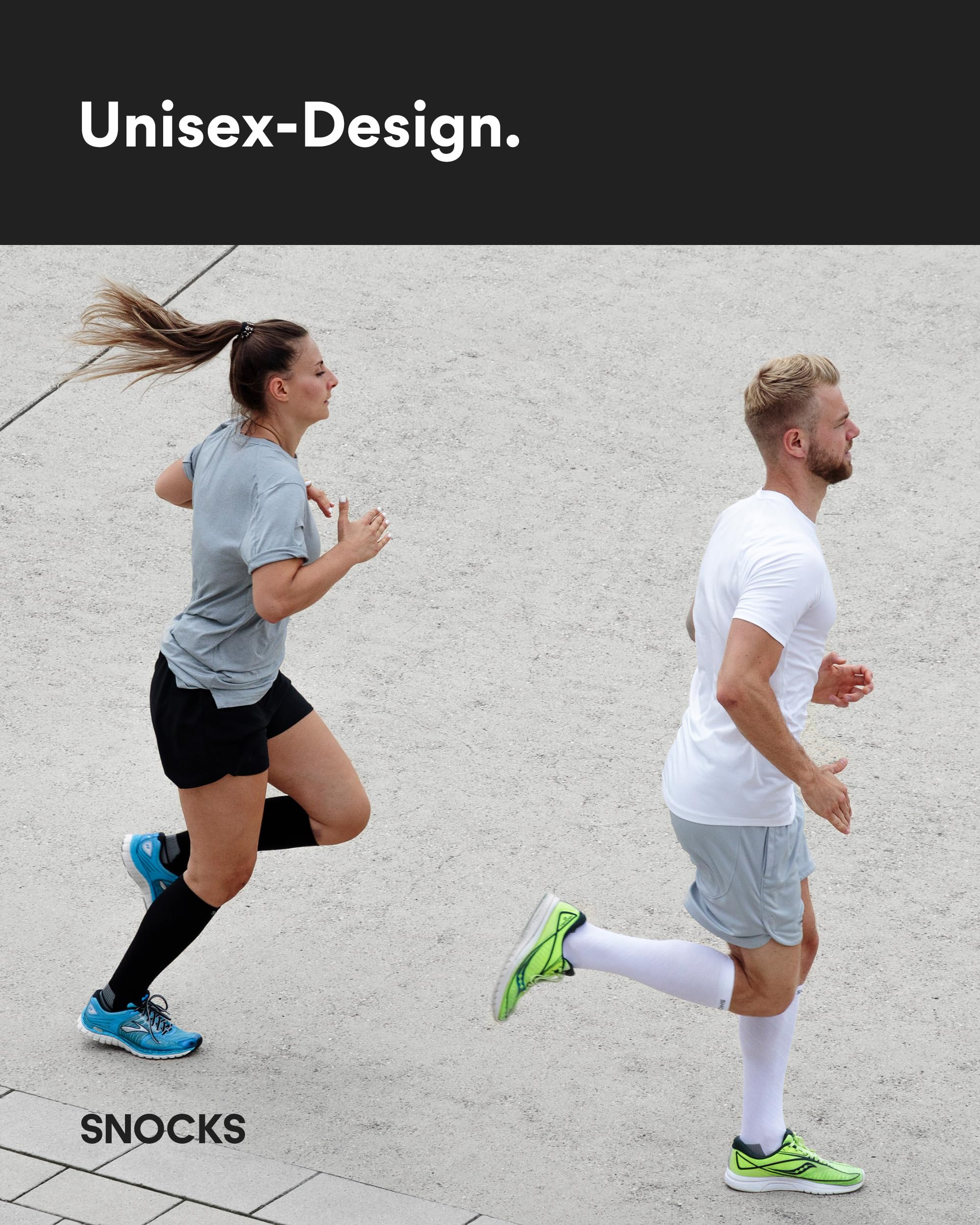 Snocks Kompression Socken - Verbesserte Performance - Kompressionsstrümpfe Damen Herren - Idealer Begleiter beim Laufen, Radfahren oder Flugreisen