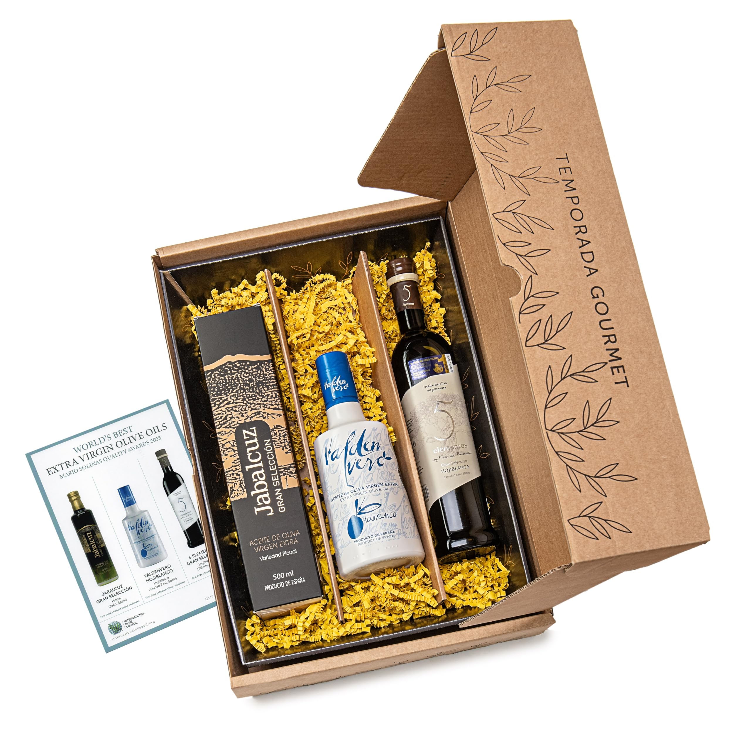 Meilleures Huiles du Monde Mario Solinas 2025 - Coffret en bois 3x500 ml