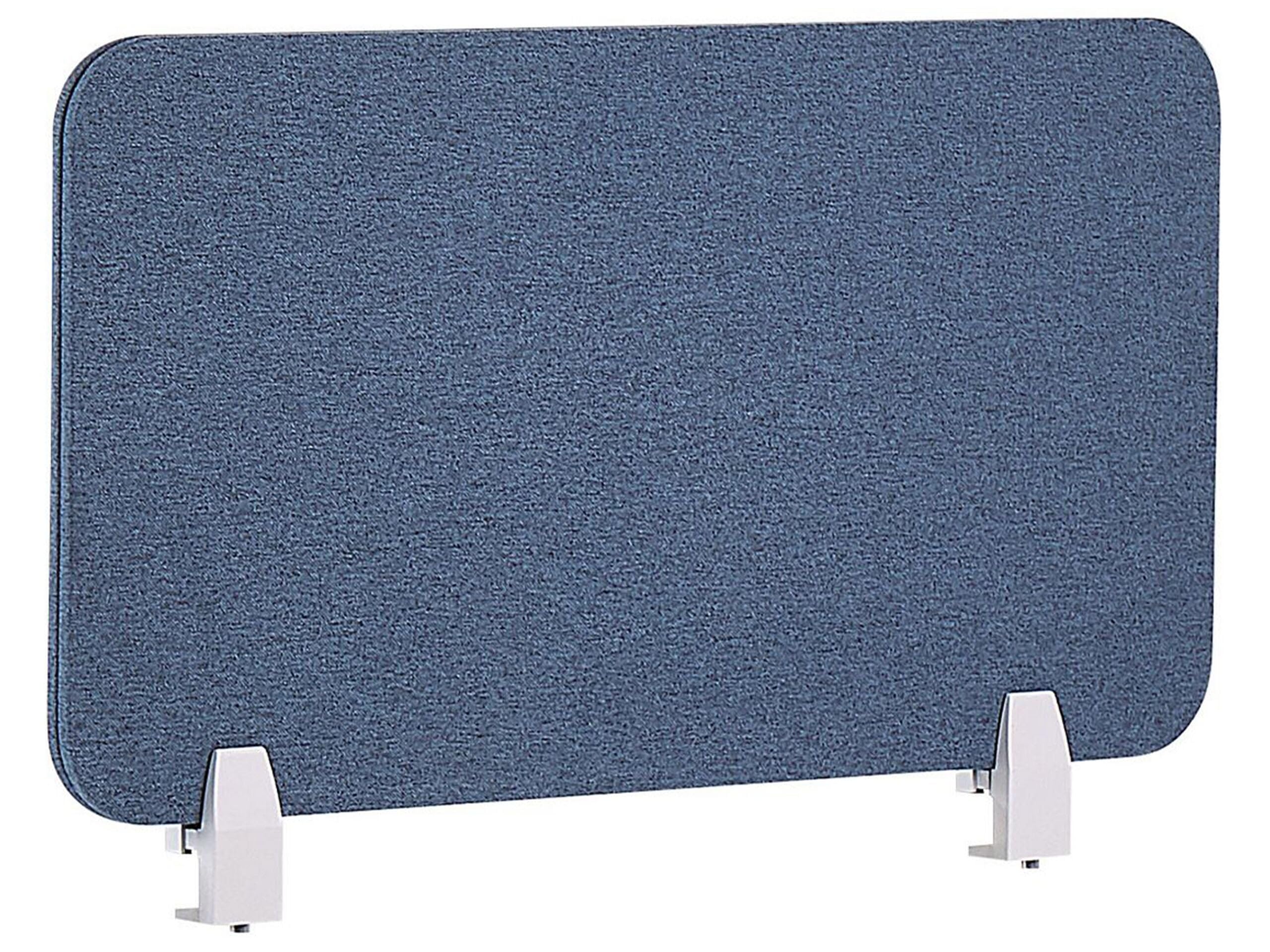 Beliani Séparateur Cloison Acoustique de Bureau et Table Bleu 72 x 40 cm Réduit Le Bruit et Les Distractions Visuelles Idéal pour Le Open Space