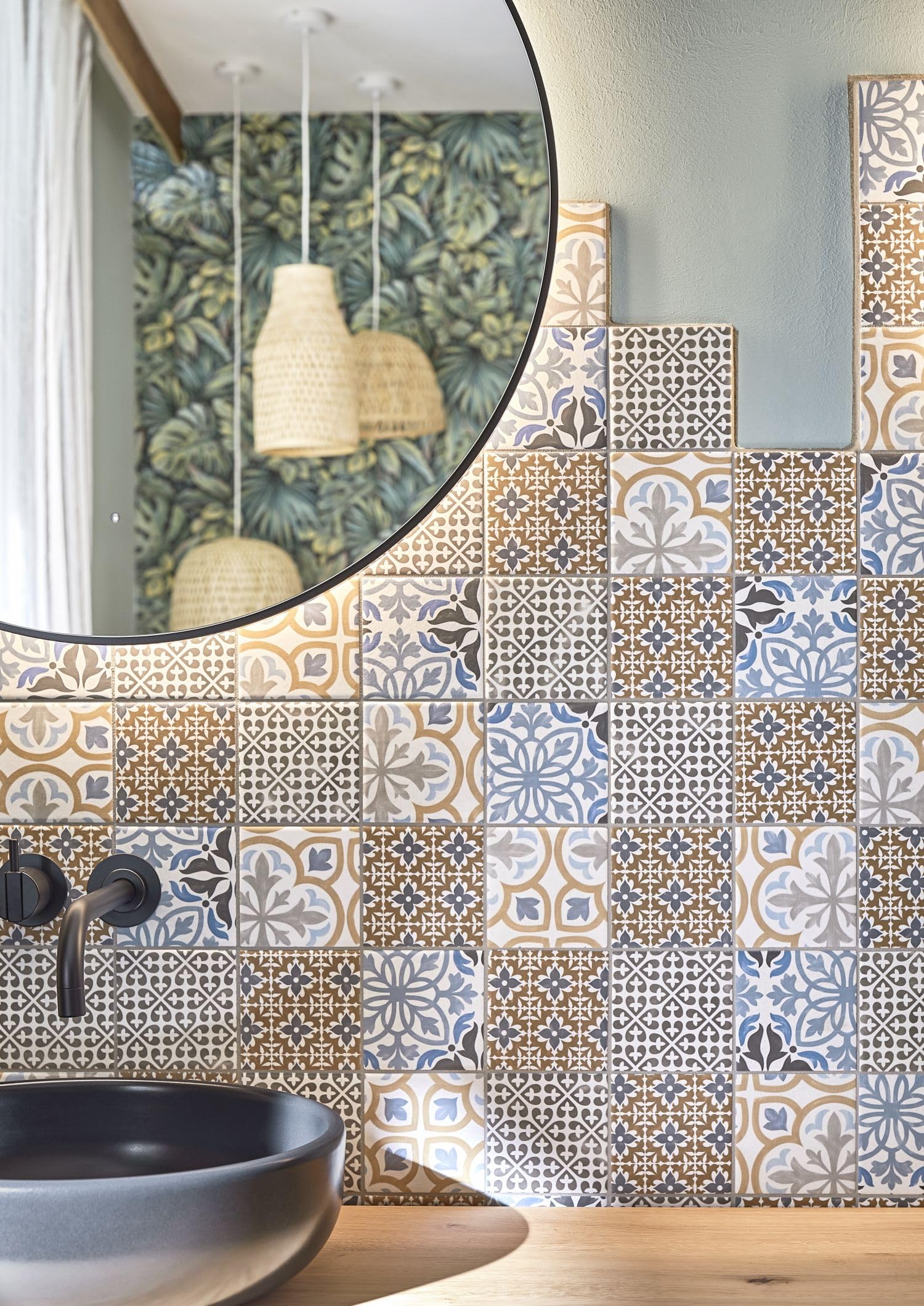 WB22B-1406 Carrelage mosaïque rétro vintage en céramique pour salle de bain, WC, douche, cuisine, revêtement de baignoire
