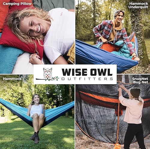 Miniatura 8 de Wise Owl Outfitters Hamaca de camping Hamaca portátil de 500 libras con correas de árbol viajes, mochileros, senderismo, equipo de campamento al