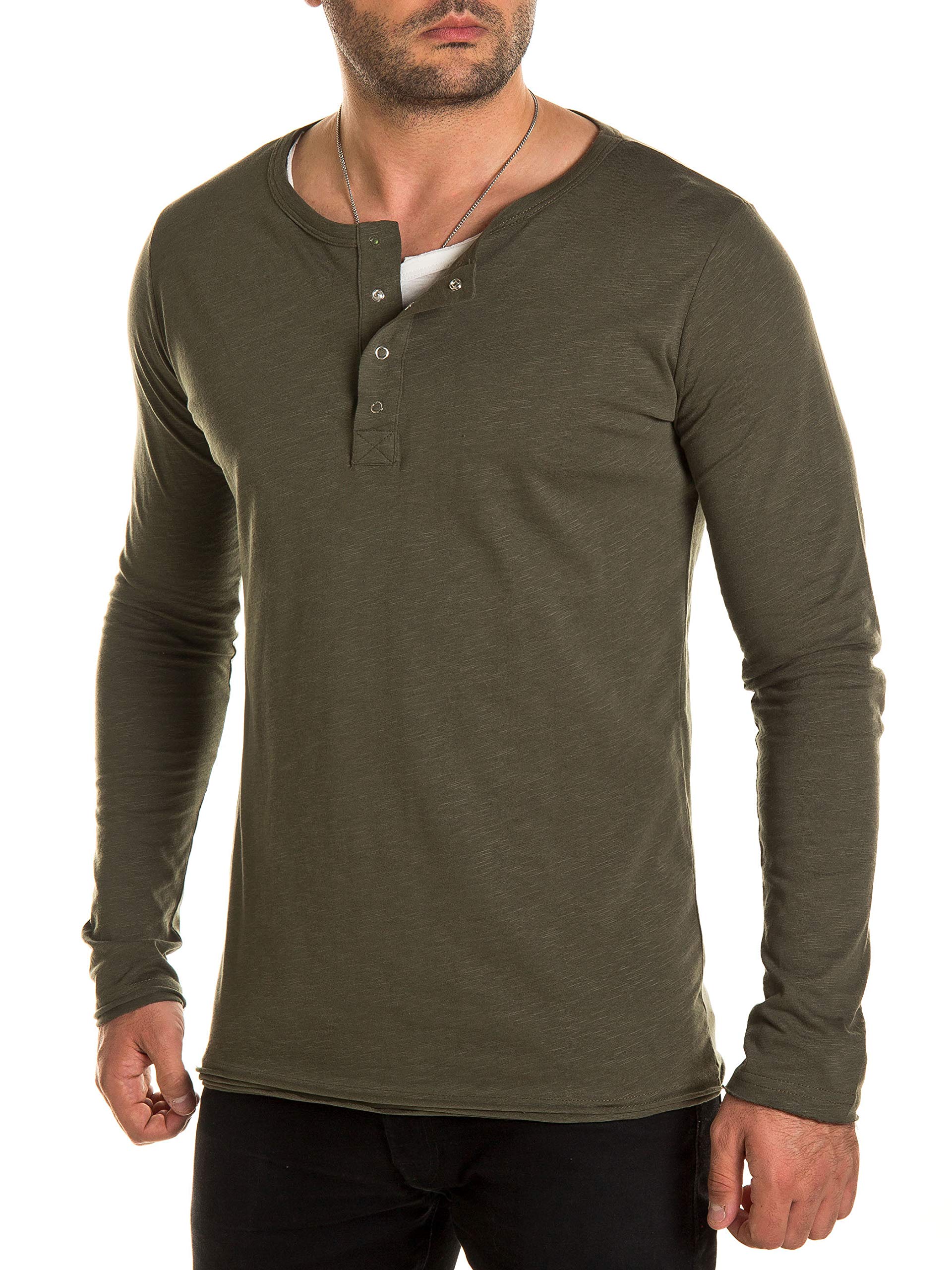 WOTEGA Herren Langarmshirt Pete - Baumwoll Longsleeve 2-in-1