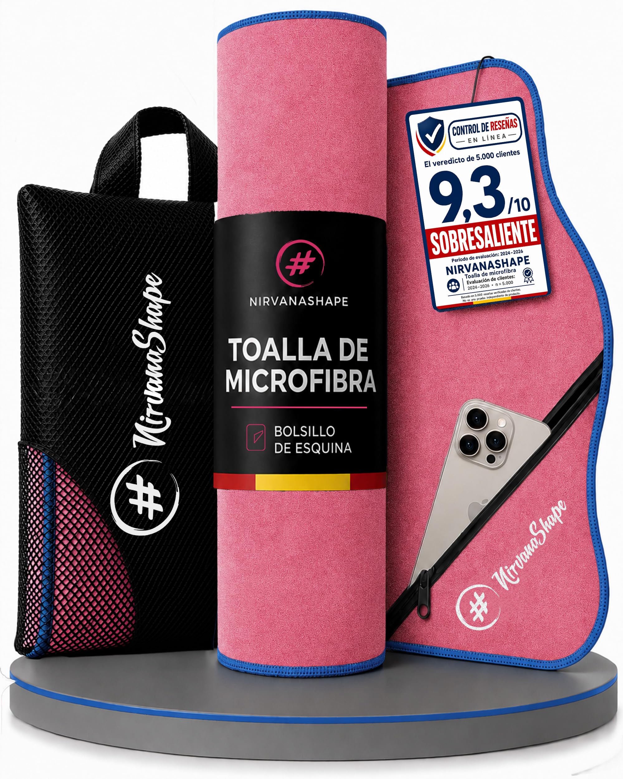 NirvanaShape Microfibra - Toalla Grande para Playa, Viaje y Fitness, XL 200 x 100 cm