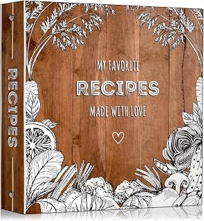 Recipe Binder Organizer with Full Color CMYK Printed Cover, 3-Ring Silver Insert, 12 Full-Color Dividers, Recipe Pages & Sleeves, 11.4"x12.2"x2.2", Blank Kraft Box Packaging