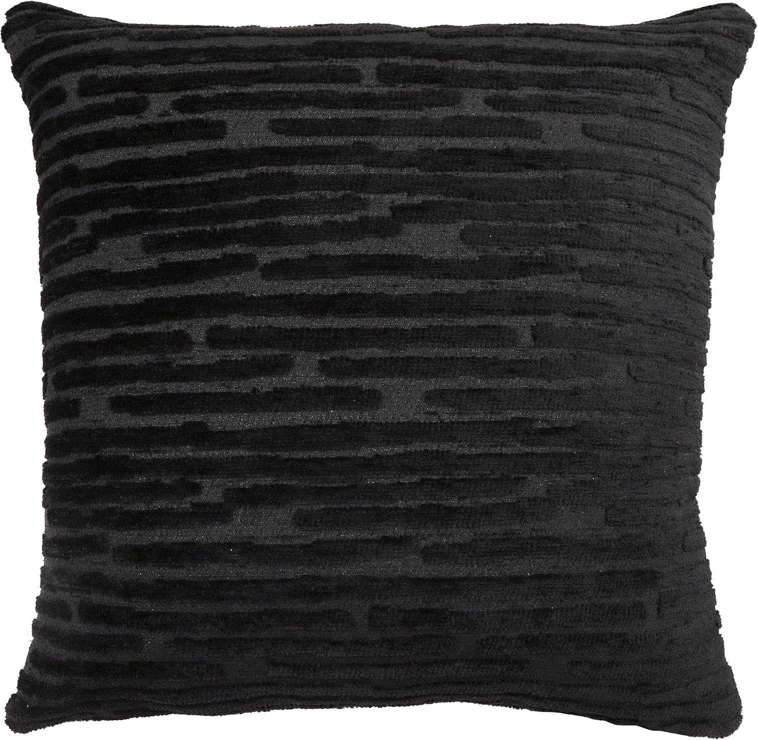 Riverbrook Home Zippered Cushion Cover Pillow with Removable Soft Angel Hair Filler, Kevin Ebony - Black, 20 x 20-Inch