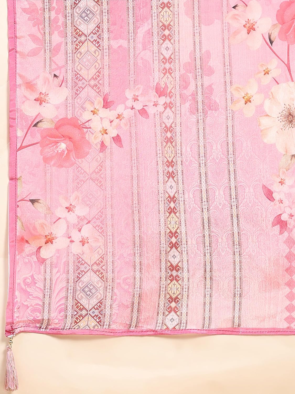 TRENDMALLS Women's Georgette Embroidery Salwar Suit Set Kurta Pant with Dupatta (G157-LightPink-M)