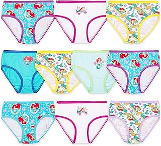 Disney girls Princess Ariel from the Little Mermaid 100% Combed Cotton Underwear Panties Sizes 2/3t, 4t, 4, 6 and 8