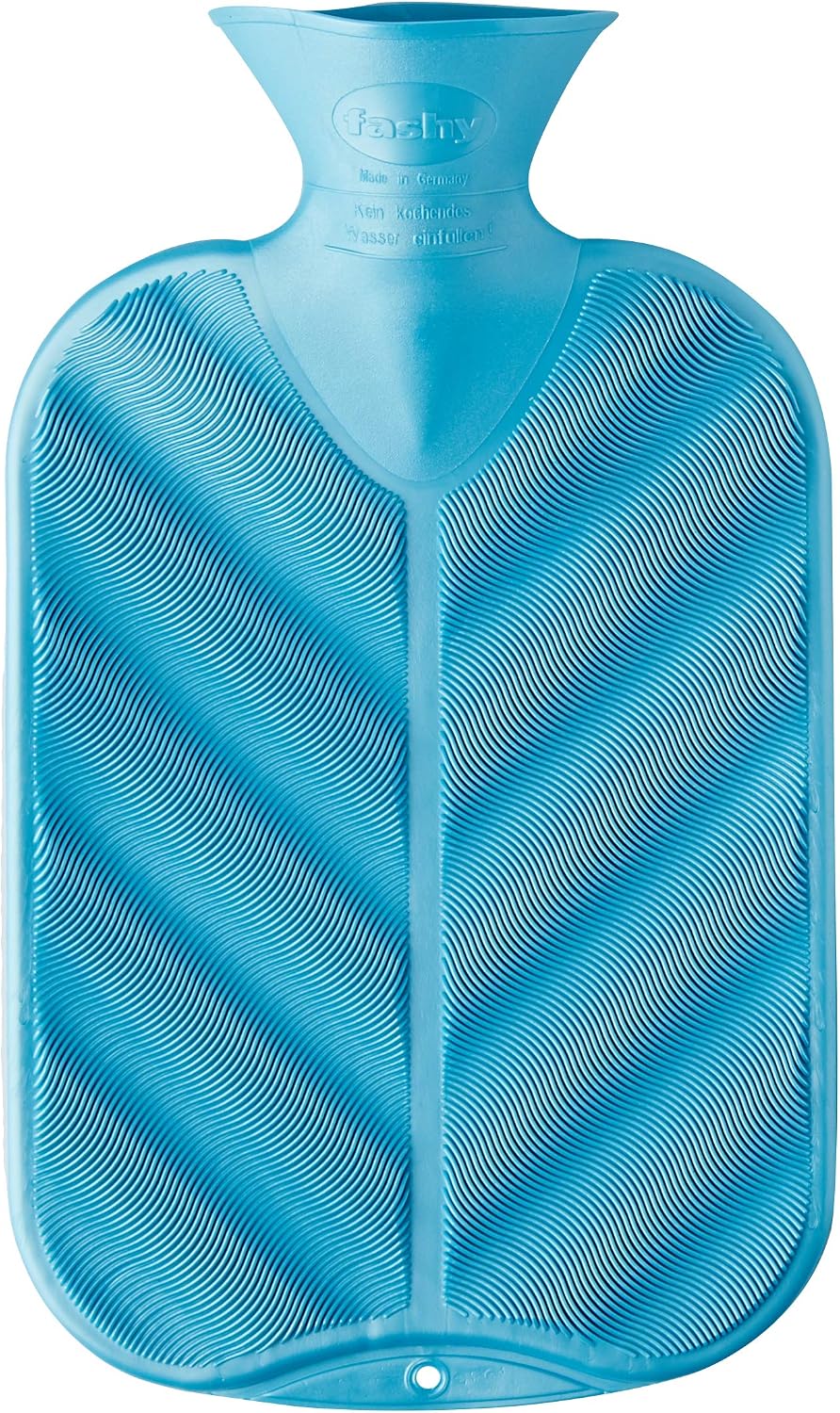 Fashy Hot Water Bottle Single Ripped with 3D Wave, 0.34, Emerald, 340 g
