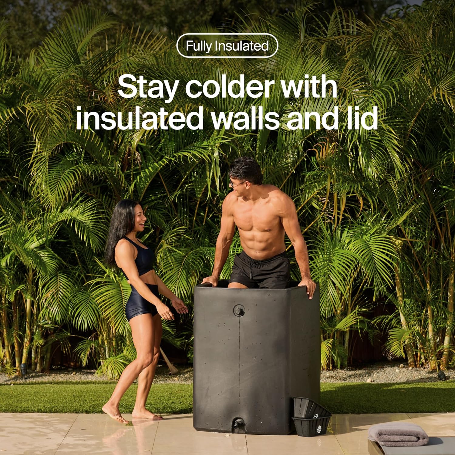 Ice Barrel 500 Cold Plunge Tub & Maintenance Bundle – Portable Ice Bath Barrel includes Water Treatment, Carbon Hose, Water Thermometer, Cleaning Soap, Cleaning Brush & Mesh Net for Cold Therapy