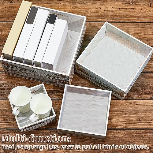 Miniatura 7 de Juexica Juego de 4 soportes de madera para cupcakes, caja apilable de madera, soporte de madera para tartas, postres, bodas, cumpleaños, fiestas
