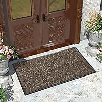 Vista 28 de Yimobra Tapete para puerta de entrada exterior, 29.5 x 17 pulgadas, impermeable, resistente, para puerta delantera, tapete antideslizante resistente