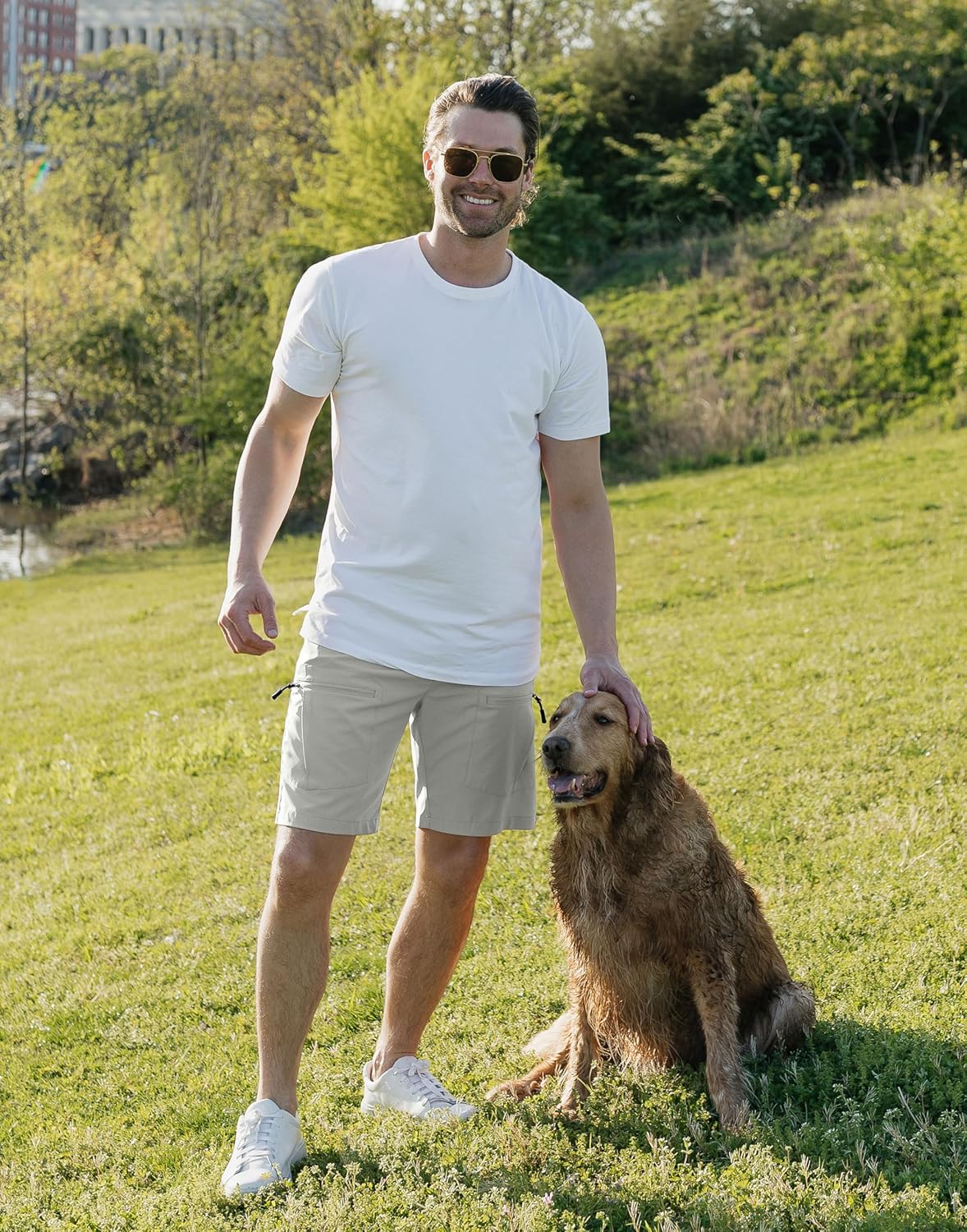 Pudolla Men's Hiking Cargo Shorts 9" Lightweight Stretch Travel Work Shorts for Men Outdoor Casual with 5 Pockets - Image 7