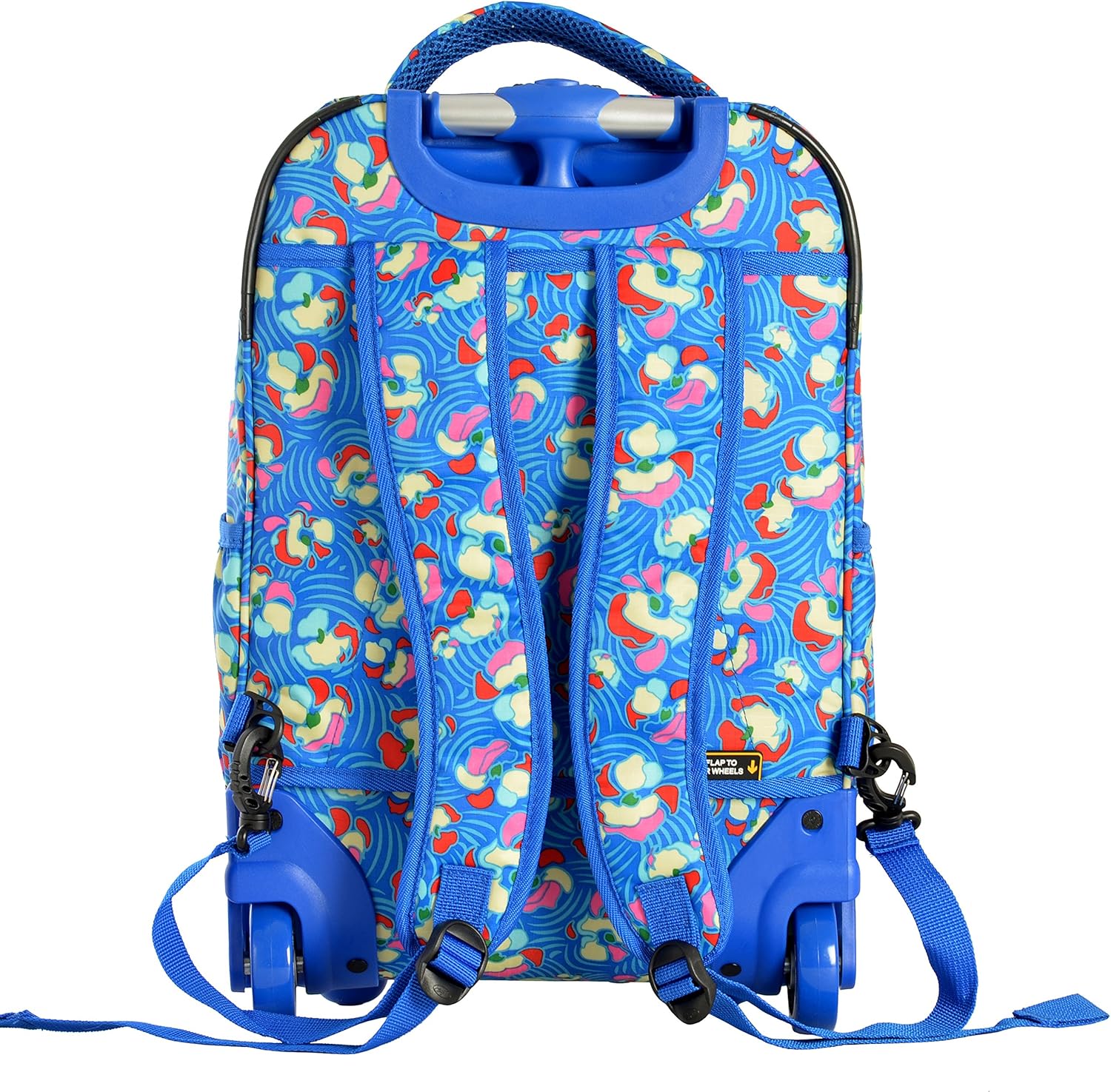 Olympia U.S.A. Melody 19" Rolling Backpack, Blue Flower