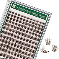 Vista 100 de Kit de racimos de pestañas KEYYOU Natural Wispy Kit de extensión de pestañas DIY 144 piezas Extensiones de pestañas en racimo con cepillo de rímel