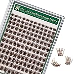 KEYYOU Brown Lash Clusters 144pcs Eyelash Clusters 8-18MIX D Curl Cluster Lashes Soft Wispy Lash Clusters Natural Look Brown DIY Lash Extension At Home(Brown01-D-8-18MIX)
