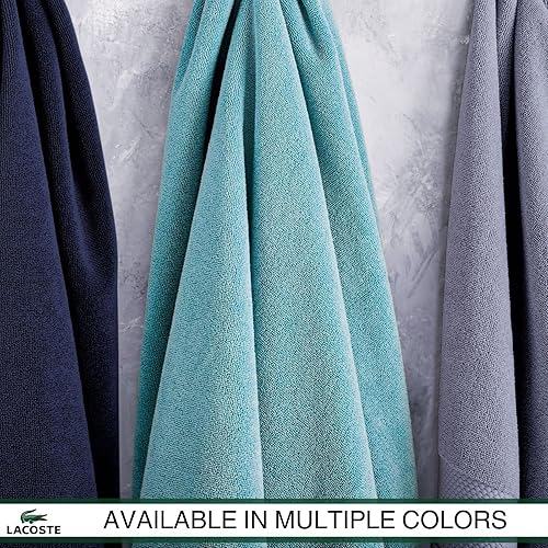 Miniatura 7 de Juego de 6 toallas de Lacoste Heritage Supima Cotton, 2 toallas de baño, 2 toallas de mano, 2 toallitas, azul surf  Altamente absorbente y de secado
