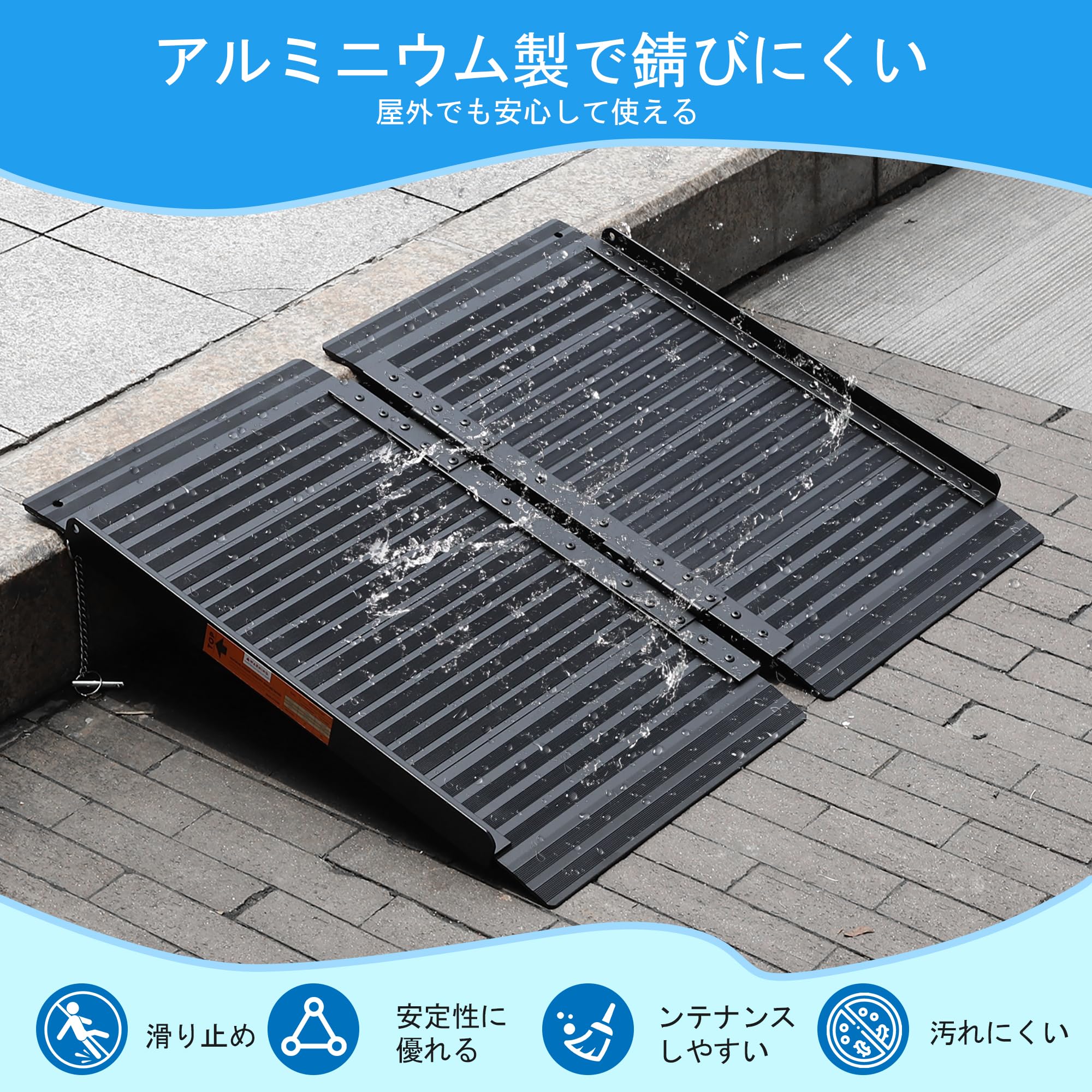 Amazon.co.jp: LEMNISCATE ブラック 車椅子用スロープ 長さ92cm 幅72cm 