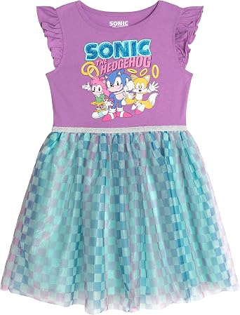 SEGA Sonic the Hedgehog Girls Dress Toddler to Big Kid Sizes 2T - 14-16