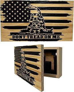Bellewood Designs Dont Tread On Me American Flag Hidden Gun Storage, Dont Tread On Me American Flag Concealed Gun Cabinet