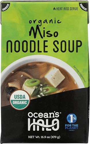 Ocean's Halo Organic Miso Noodle Soup, USDA Certified Organic, Vegetarian, 16.9 
