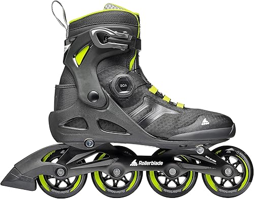 Miniatura 2 de Rollerblade Macroblade 84 BOA, Patines en línea de fitness para adultos, negro y lima, patines en línea de rendimiento