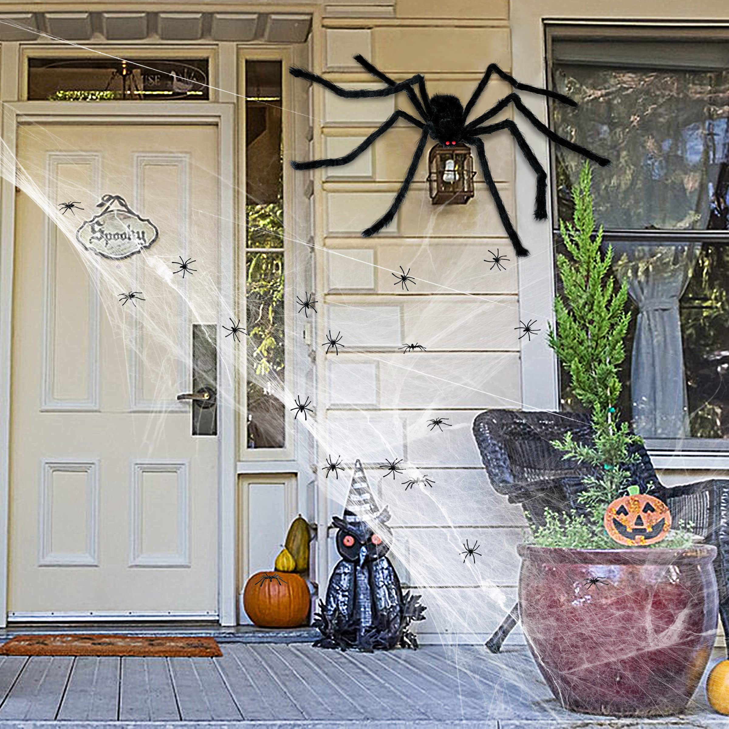 Amazon | 巨大な蜘蛛の巣 ハロウィン装飾 200インチ 三角形の巨大な